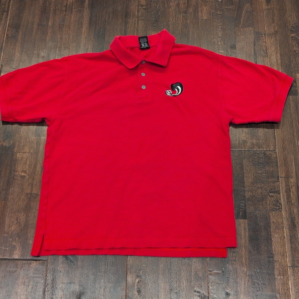 Vintage Warner Bros Pepe Le Pew Embroidered‎ Mens Red Polo Shirt Size Medium 90s